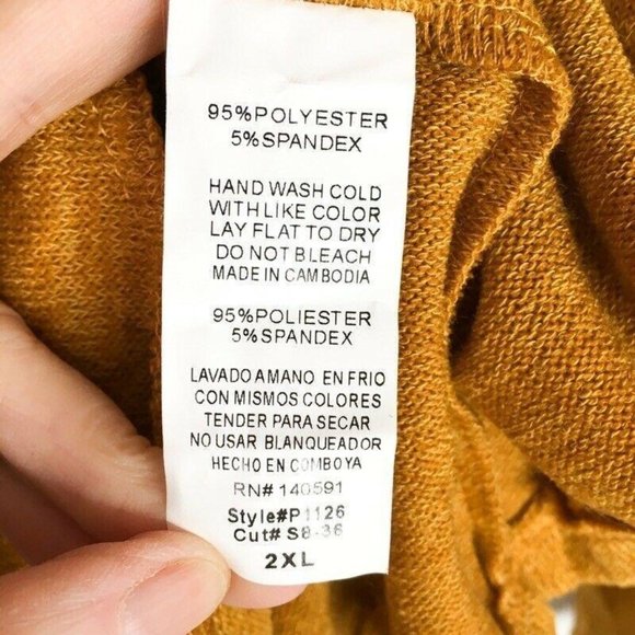 Shop Basic Womens Tunic Sweater Yellow Marled Stre - Picture 4 of 5